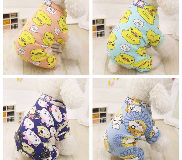 Cute Printed Small Dog Jumpsuit