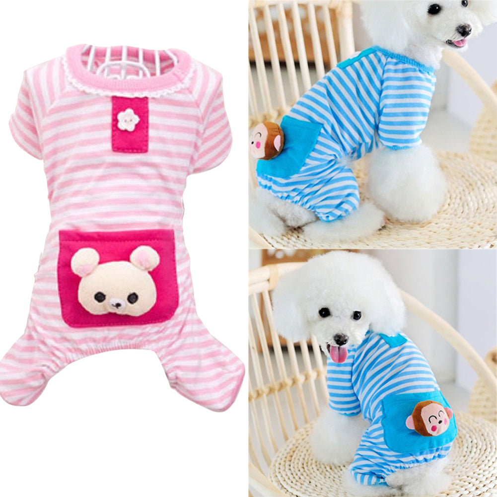 Pink and Blue Striped Pet Pajama
