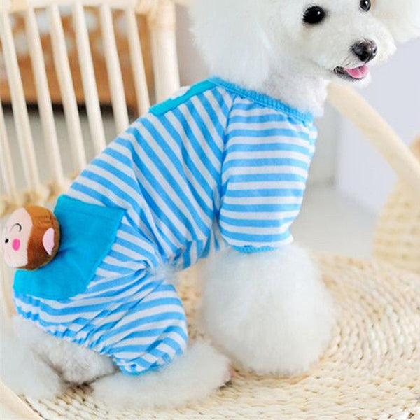 Pink and Blue Striped Pet Pajama