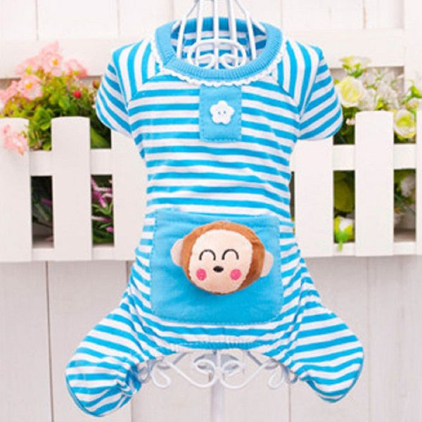 Pink and Blue Striped Pet Pajama