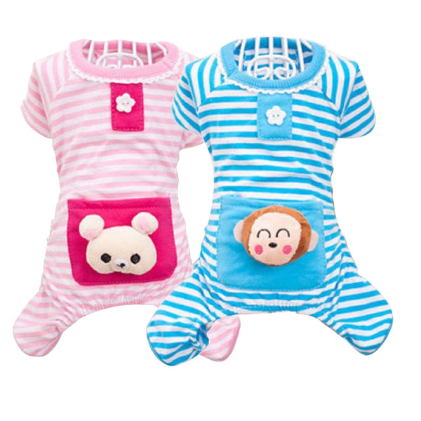 Pink and Blue Striped Pet Pajama