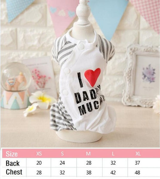 I Heart Mummy and Daddy Pet Pajama