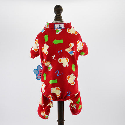 Cute Printed Small Dog Jumpsuit