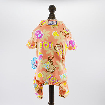 Cute Printed Small Dog Jumpsuit