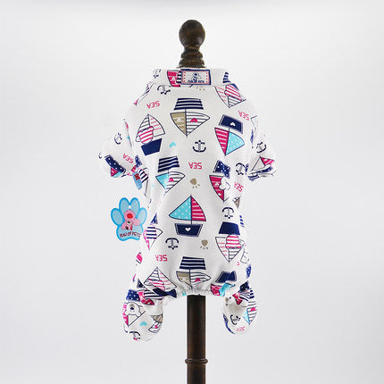 Cute Printed Small Dog Jumpsuit